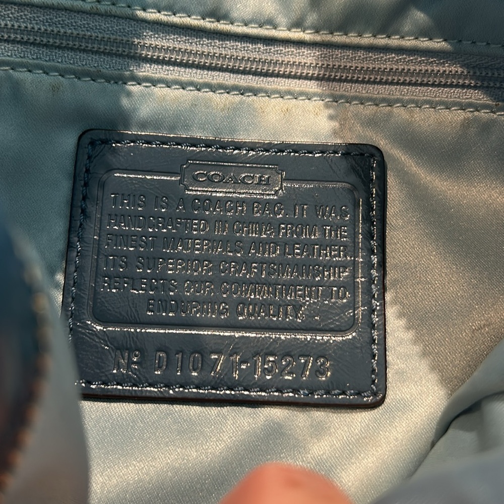 Coach Alexandra 2010 Patent Leather Teal Convertible Satchel Bag - Picture 5 of 7